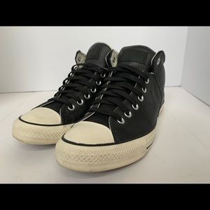 Black Leather Converse M 9 / W 11